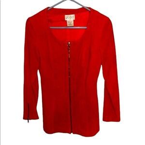Vintage Pia Rucci Orange Suede Zipper Jacket. Size 4